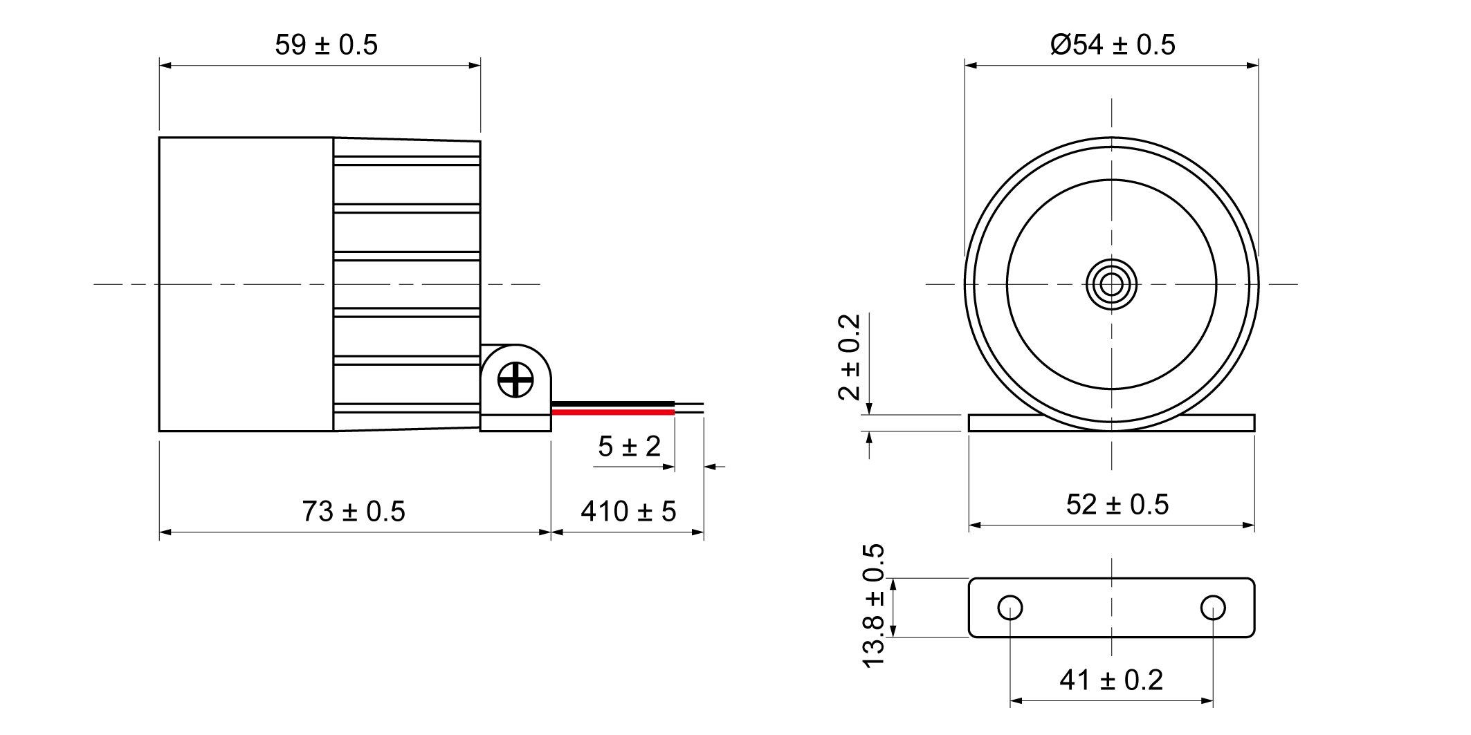 XPB5459-26SP12W Mechanical Drawing